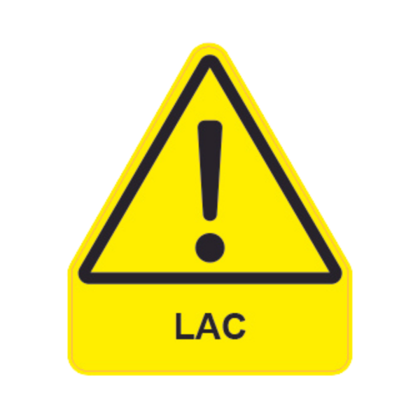 Panneau Triangle DIBOND Danger ! Texte "Lac" TRI-DIB145-TXD